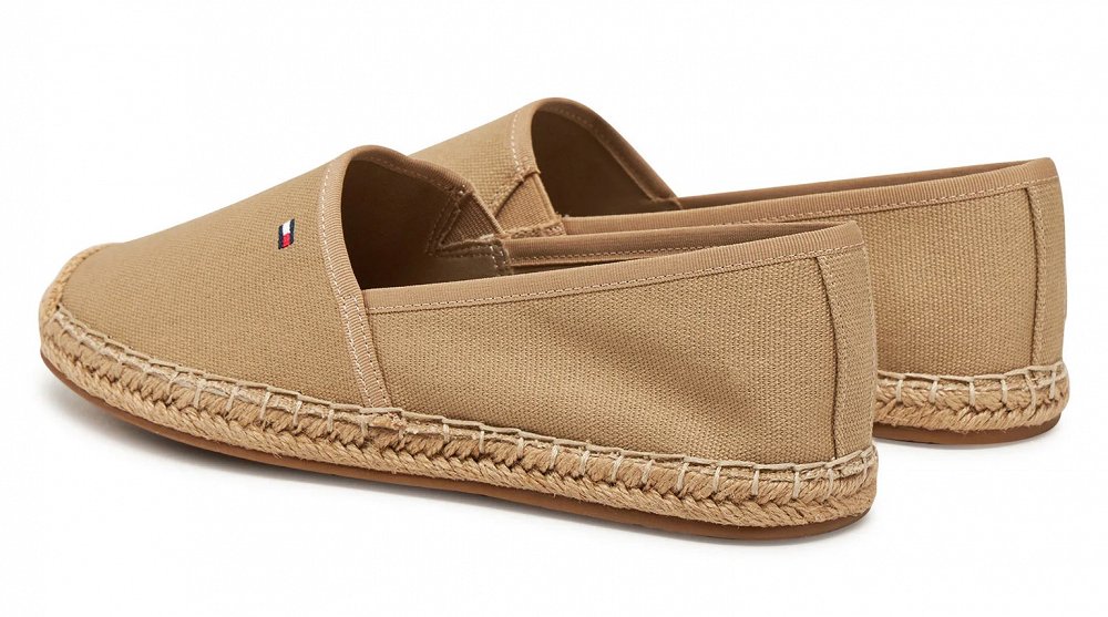 Tommy Hilfiger Γυναικείες Εσπαντρίγιες Flag Canvas Espadrille FW0FW08541 AB3 Μπεζ