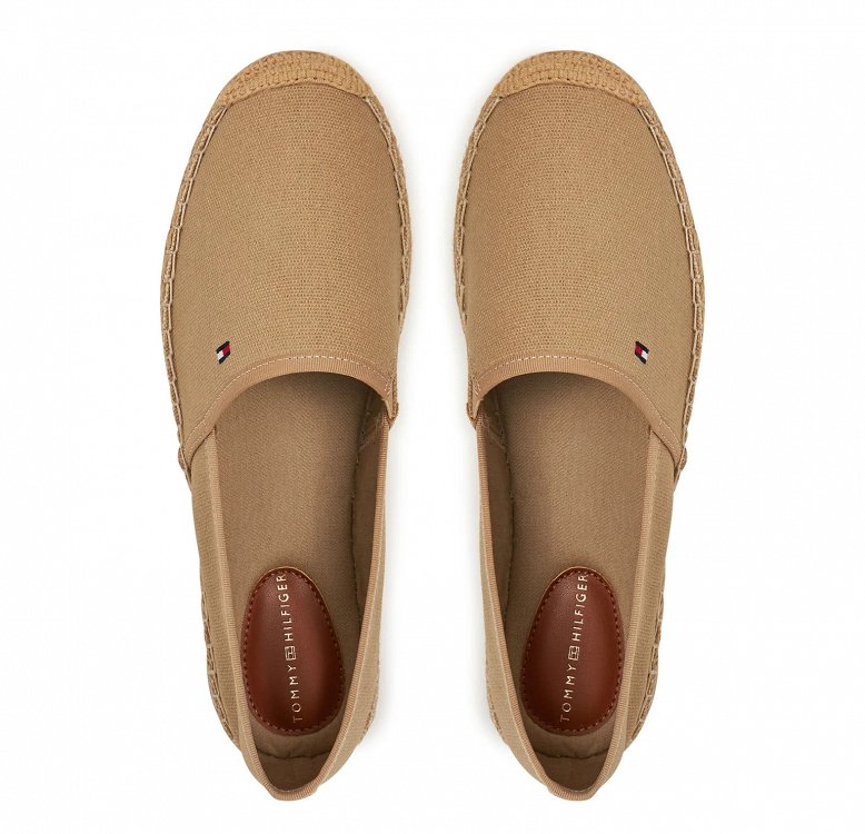 Tommy Hilfiger Γυναικείες Εσπαντρίγιες Flag Canvas Espadrille FW0FW08541 AB3 Μπεζ