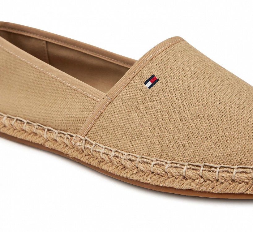 Tommy Hilfiger Γυναικείες Εσπαντρίγιες Flag Canvas Espadrille FW0FW08541 AB3 Μπεζ