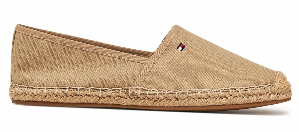 Tommy Hilfiger Γυναικείες Εσπαντρίγιες Flag Canvas Espadrille FW0FW08541 AB3 Μπεζ