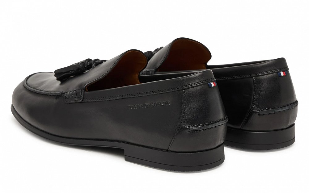 Tommy Hilfiger Ανδρικό Δερμάτινο Loafer FM0FM05891 BDS Μαύρο