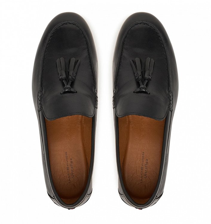 Tommy Hilfiger Ανδρικό Δερμάτινο Loafer FM0FM05891 BDS Μαύρο