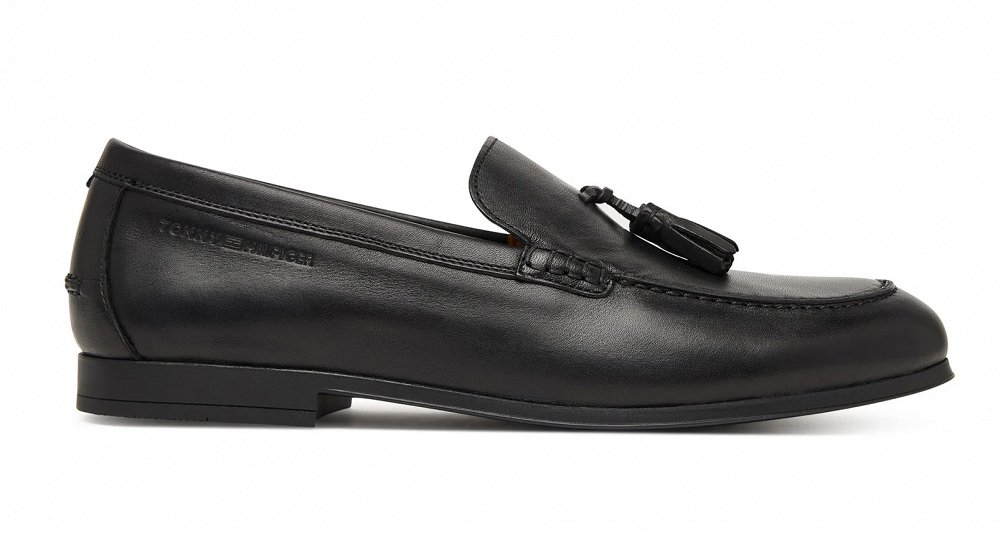 Tommy Hilfiger Ανδρικό Δερμάτινο Loafer FM0FM05891 BDS Μαύρο