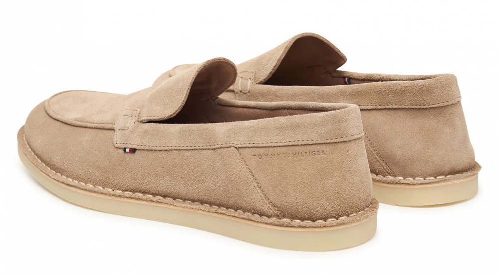 Tommy Hilfiger Ανδρικό Δερμάτινο Μοκασίνι FM0FM05782 AFE Μπεζ