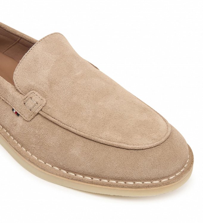 Tommy Hilfiger Ανδρικό Δερμάτινο Μοκασίνι FM0FM05782 AFE Μπεζ