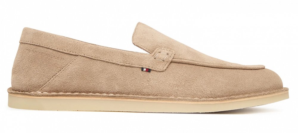 Tommy Hilfiger Ανδρικό Δερμάτινο Μοκασίνι FM0FM05782 AFE Μπεζ