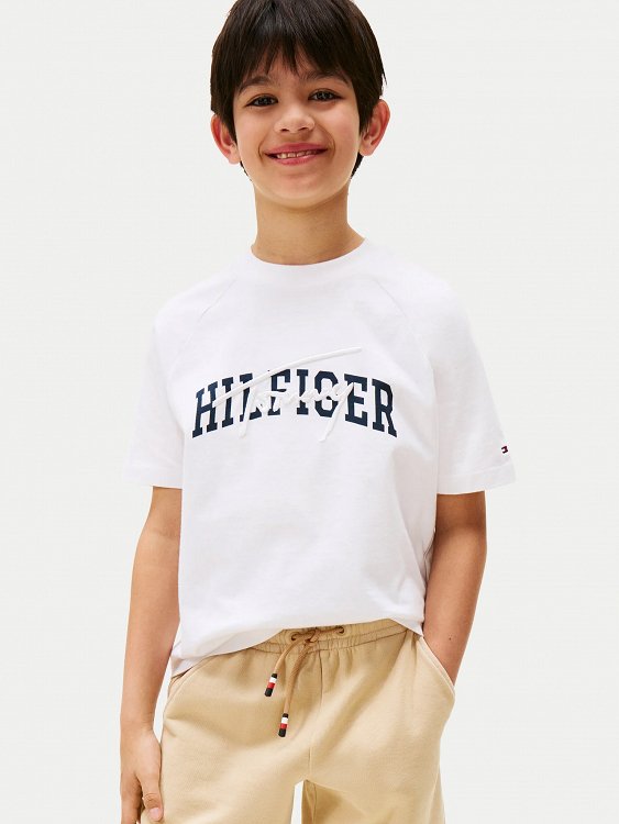 Tommy Hilfiger Παιδικό T-Shirt Για Αγόρια KB0KB09726 YBR Λευκό