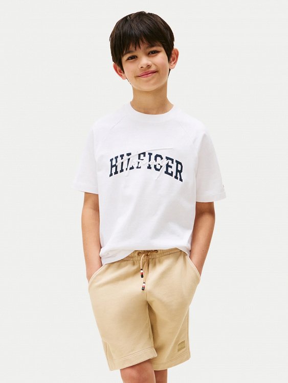 Tommy Hilfiger Παιδικό T-Shirt Για Αγόρια KB0KB09726 YBR Λευκό