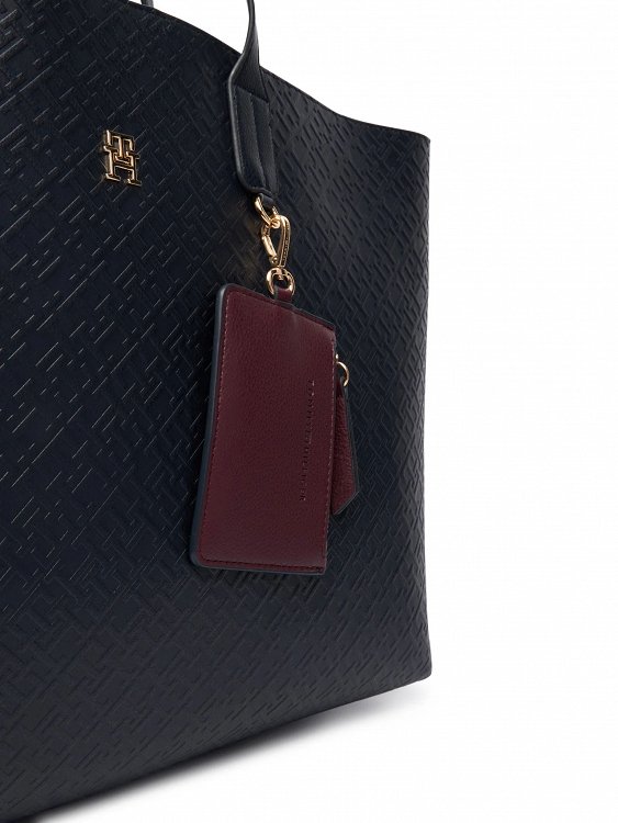 Tommy Hilfiger Τσάντα Th Icon Tote Mono AW0AW18174 DW6 Μπλε