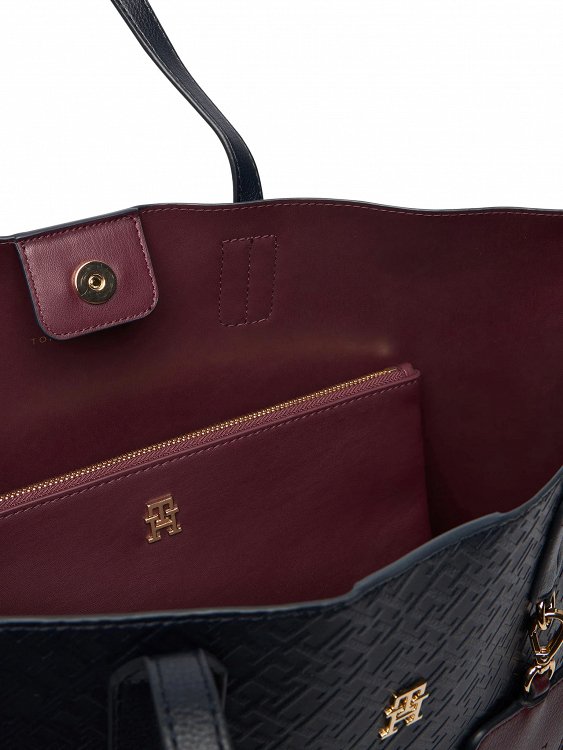 Tommy Hilfiger Τσάντα Th Icon Tote Mono AW0AW18174 DW6 Μπλε