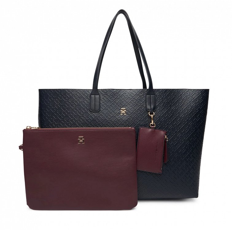Tommy Hilfiger Τσάντα Th Icon Tote Mono AW0AW18174 DW6 Μπλε