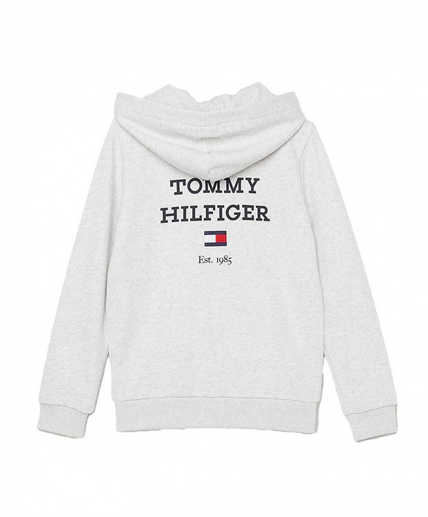 Tommy Hilfiger TH Logo Full Zip Hoodie KB0KB08710 P1N New Light Grey Heather