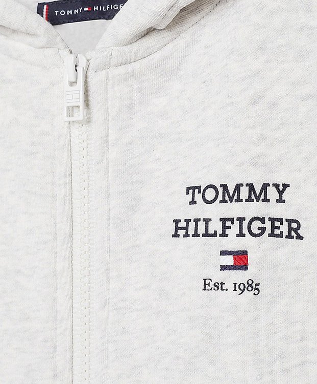 Tommy Hilfiger TH Logo Full Zip Hoodie KB0KB08710 P1N New Light Grey Heather