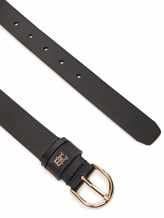 Tommy Hilfiger Γυναικεία Δερμάτινη Ζώνη Essential Effortless 2.5 AW0AW16836 BDS Μαύρο