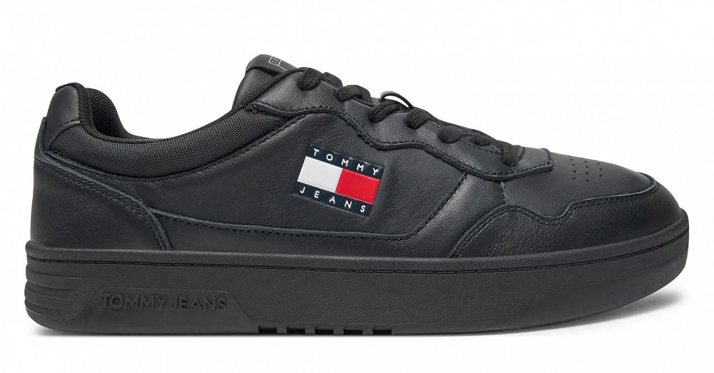 Tommy Hilfiger Ανδρικό Δερμάτινο Sneaker EM0EM01443 BDS Μαύρο