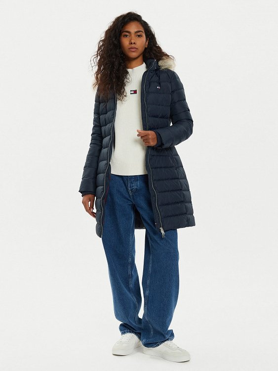 Tommy Hilfiger Essential Hooded Down Coat DW0DW18864 C1G Μπλε