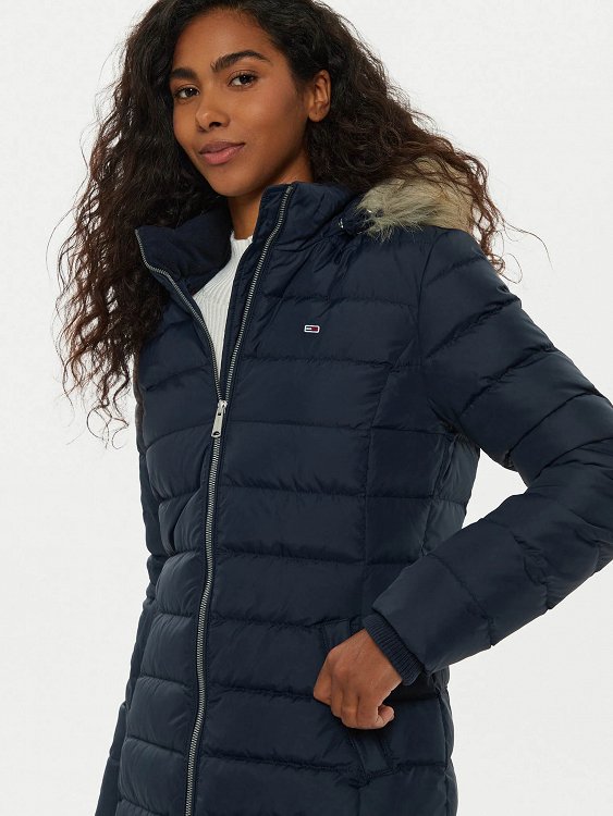 Tommy Hilfiger Essential Hooded Down Coat DW0DW18864 C1G Μπλε