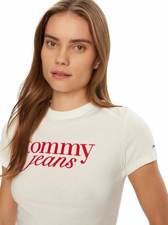 Tommy Hilfiger Γυναικείο T-Shirt DW0DW19447 YBL Λευκό