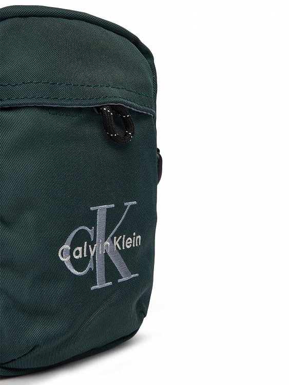 Calvin Klein Ανδρικό Τσαντάκι Bold Logo Nylon Slim Reporter LV04D3231G 60S Πράσινο