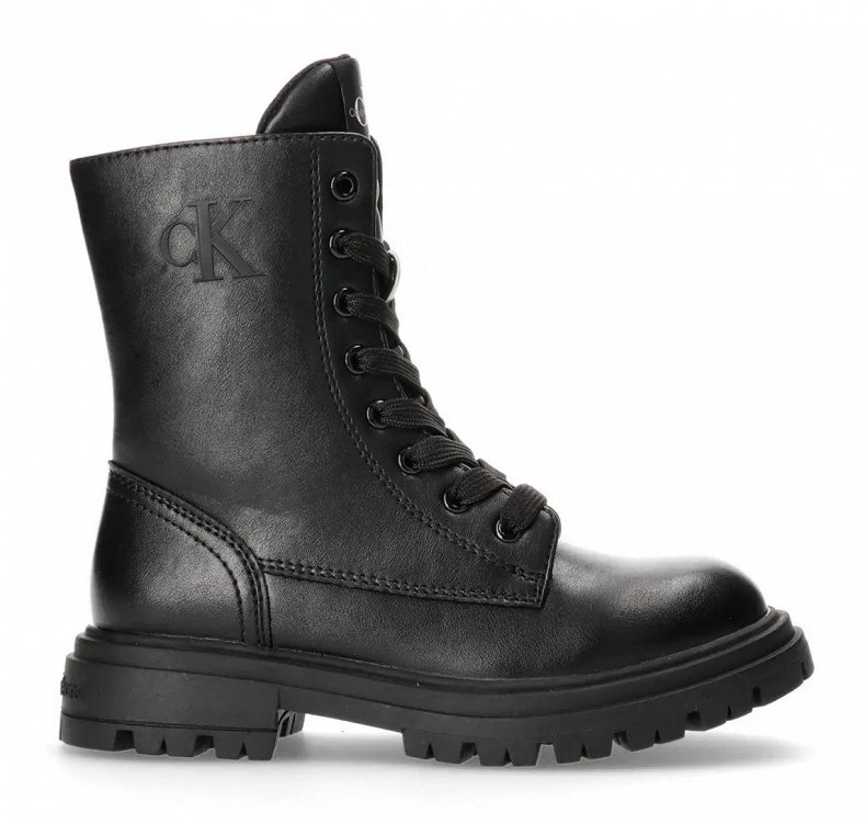 Calvin Klein Lace-Up Bootie V3X5-81096-1355 999 Μαύρο