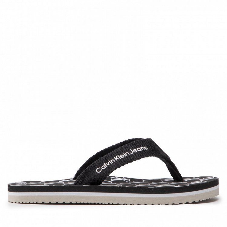 Calvin Klein Kids Logo Print Flip Flop V3X8-80156 0058 999 Black