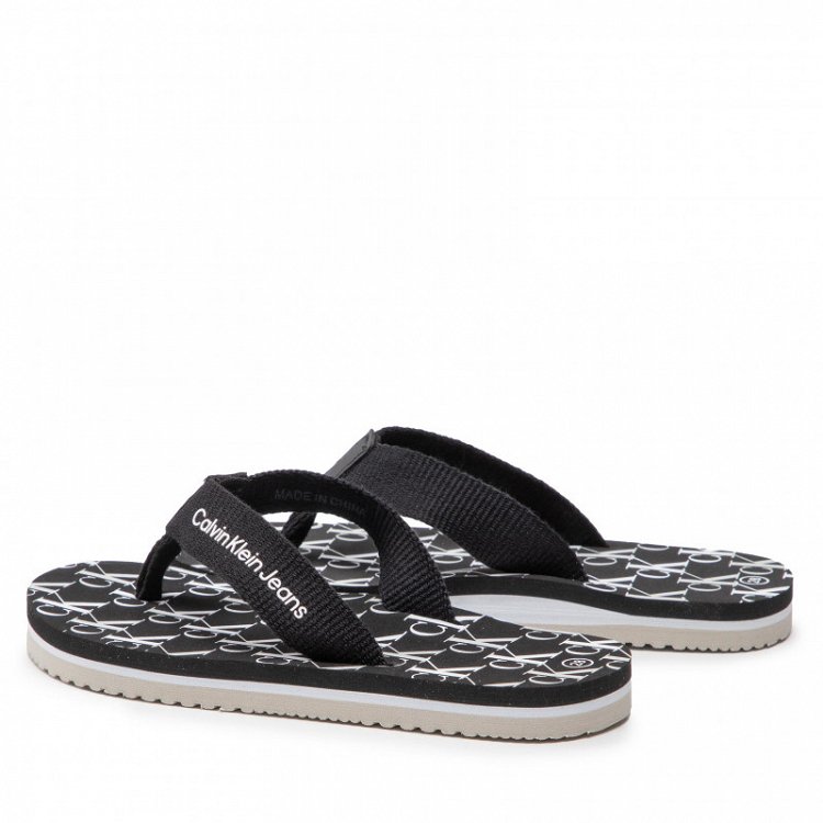 Calvin Klein Kids Logo Print Flip Flop V3X8-80156 0058 999 Black
