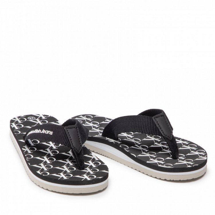 Calvin Klein Kids Logo Print Flip Flop V3X8-80156 0058 999 Black