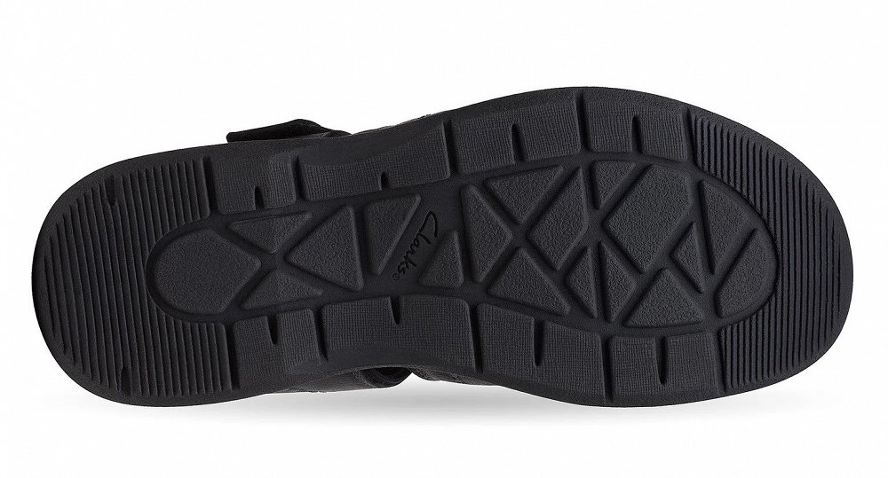 Clarks Ανδρικό Δερμάτινο Σανδάλι Walkford Fish 26171793 Black Tumbled