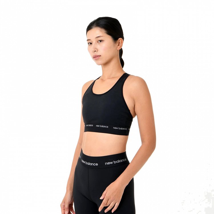 New Balance Sleek Pace Medium Support Bra WB41048 Μαύρο