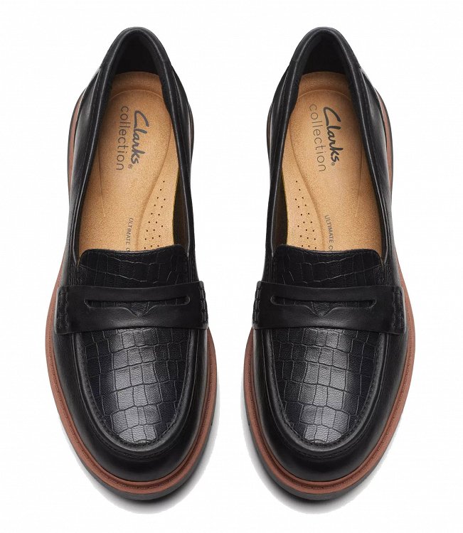 Clarks Γυναικείο Loafer Westlynn Ayla 26174452 Black Leather