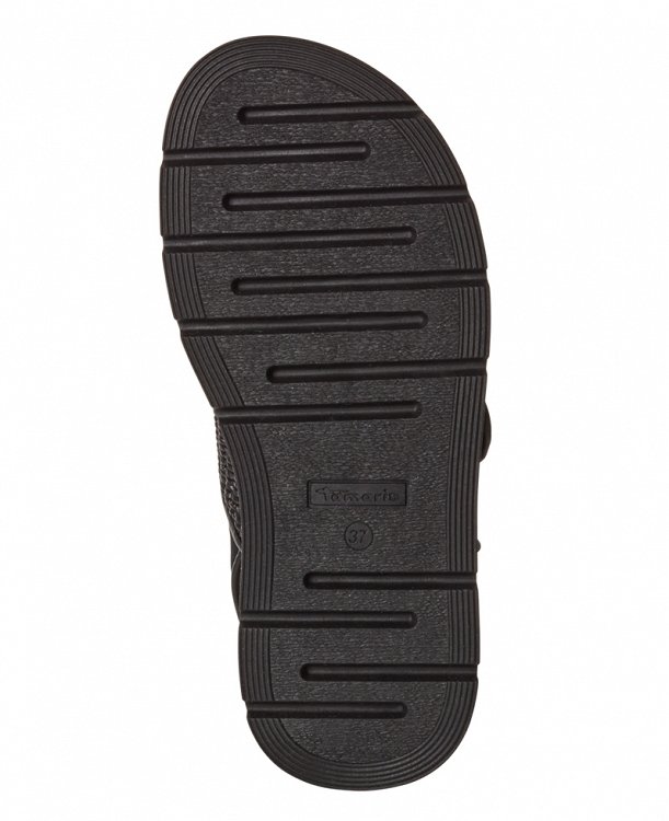 Tamaris Δερμάτινο Πέδιλο Flat 1-28234-44 098 Black Comb