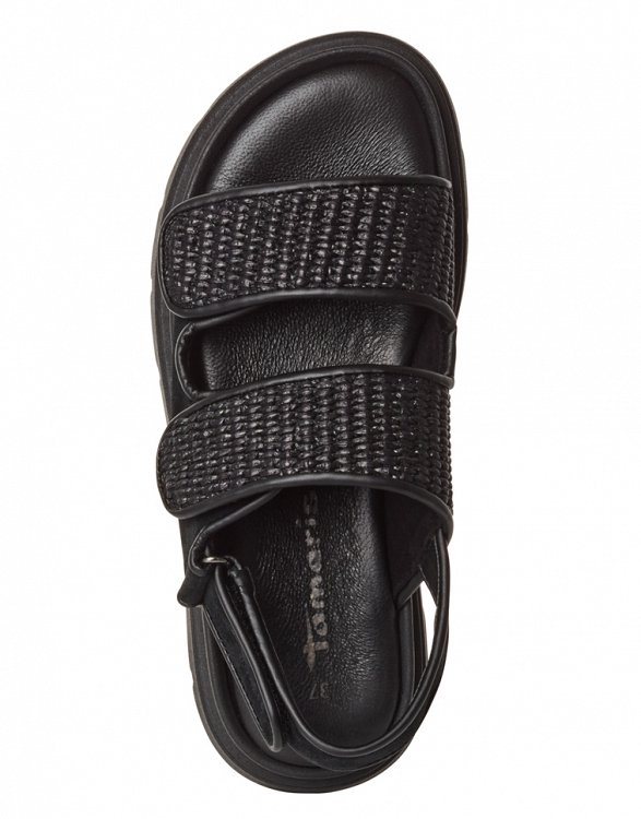 Tamaris Δερμάτινο Πέδιλο Flat 1-28234-44 098 Black Comb