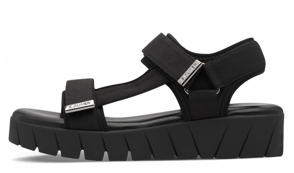 S.Oliver Flat Sport Πέδιλο 5-28706-44 001 Μαύρο