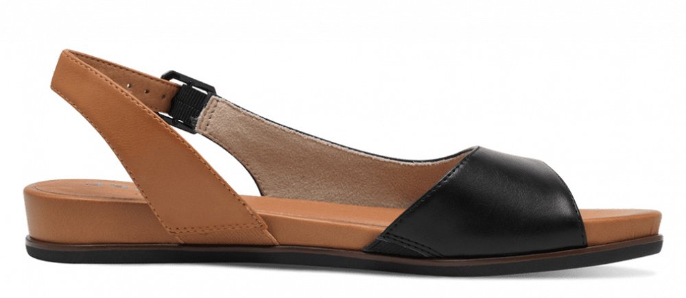 Jana 100% Comfort Γυναικείο Flat Πέδιλο 8-28160-42 001 Μαύρο
