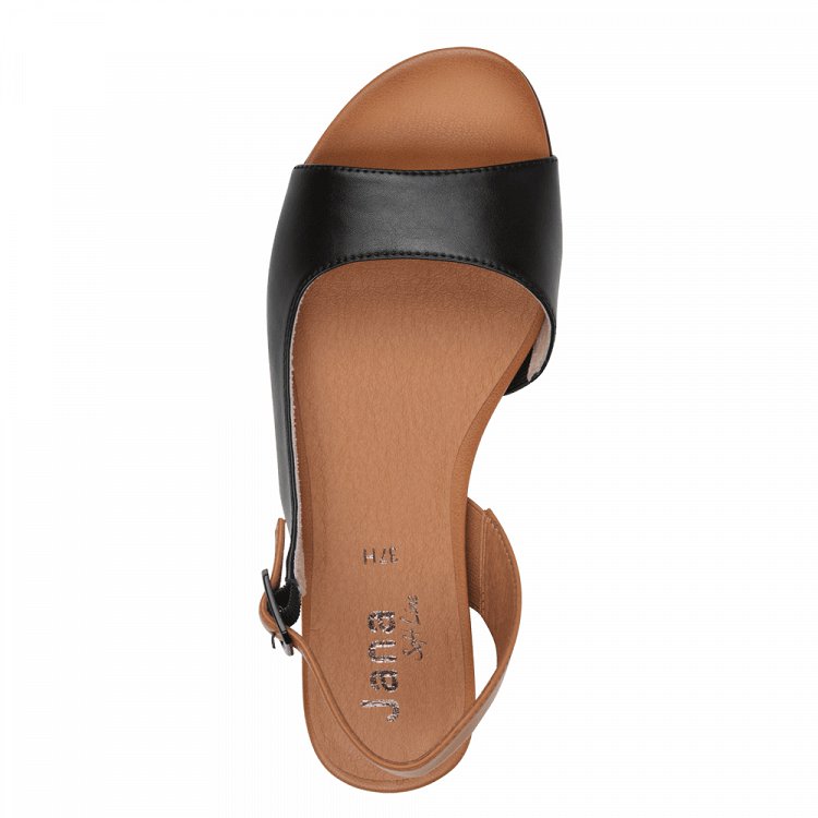 Jana 100% Comfort Γυναικείο Flat Πέδιλο 8-28160-42 001 Μαύρο