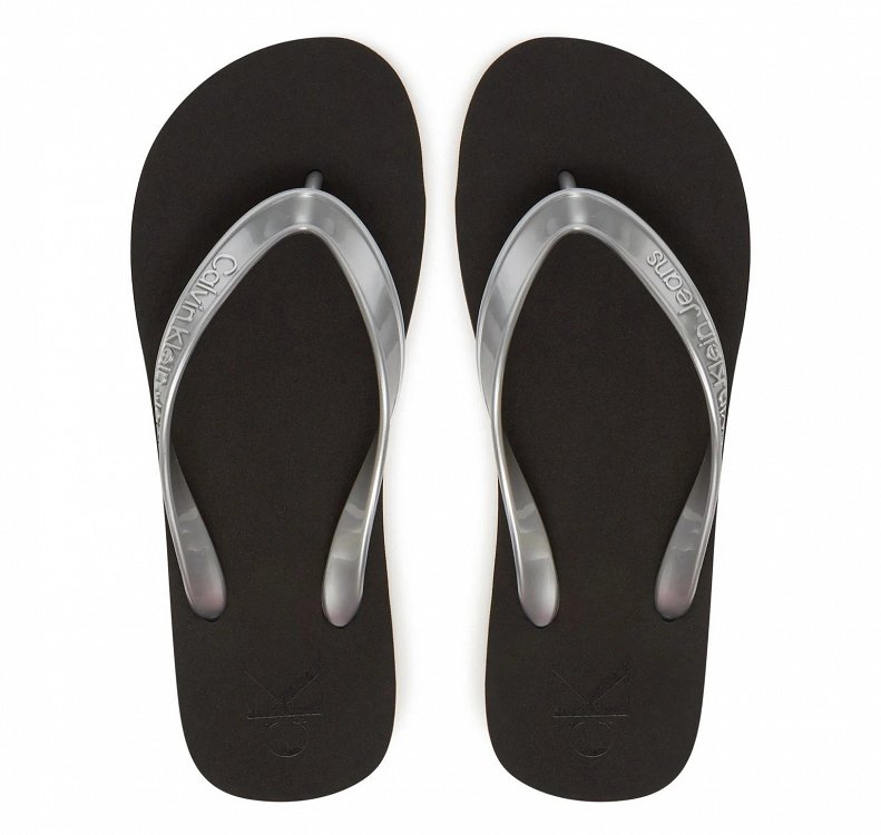 Calvin Klein Σαγιονάρα Beach Sandal Monologo Tpu YW0YW01719 00T Ασημί