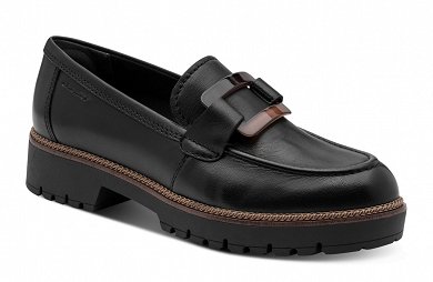 Tamaris Γυναικείο Δερμάτινο Loafer 1-24722-43 003 Black Leather