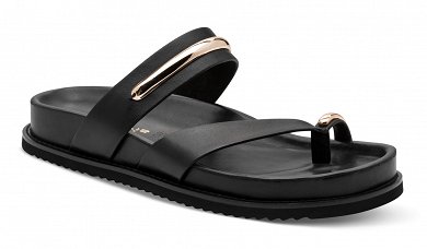 Tamaris Δερμάτινo Flat Sandal 1-27415-46 001 Μαύρο