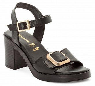 Tamaris Δερμάτινο Πέδιλο 1-28303-46 003 Black Leather