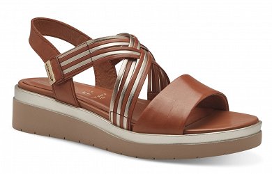 Tamaris Comfort Δερμάτινη Πλατφόρμα 8-88707-42 441 Nut Glam