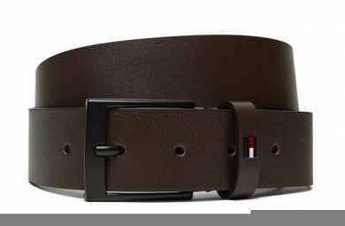 Tommy Hilfiger Ανδρική Δερμάτινη Ζώνη Layton 3.5mm AM0AM13016 0HD Καφέ