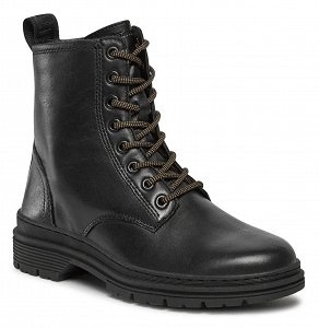 Tamaris Δερμάτινο Μποτάκι Flat 1-25230-41 001 Black