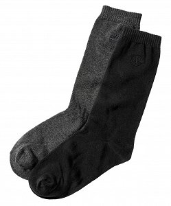 Timberland 2 Pairs Basic Crew Socks A1EQH 010 Black/Grey
