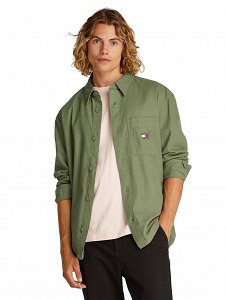 Tommy Hilfiger Ανδρικό Πουκάμισο Oversized Cotton Slub DM0DM20874 MR6 Πράσινο