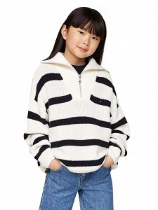 Tommy Hilfiger Kids Stripe Half Zip Sweater KG0KG08134 0A8 Μπεζ