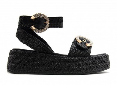 Mariella Fabiani Raffia Strass Flatform Sandal 2505-05