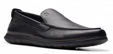 Clarks Ανδρικό Δερμάτινο Loafer Flexway Step 26176952 Black Leather