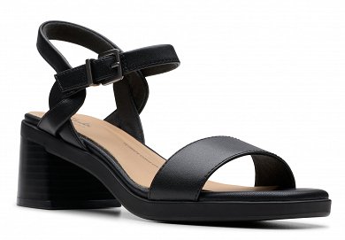 Clarks Δερμάτινο Πέδιλο Jaylan Ray 26181658 Μαύρο