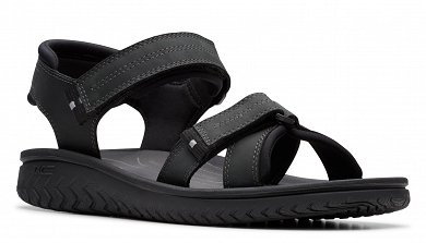 Clarks Ανδρικό Δερμάτινο Πέδιλο Wesley Shore 26182010 Black Leather
