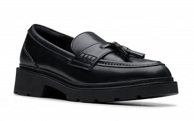 Clarks Γυναικείa Loafers Lauryl Tassel 26184357 Black Leather